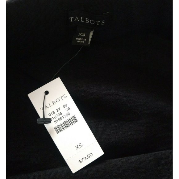 Talbots Embroidered Knit A-line Pencil Skirt Size XS Black White Aztec Southwest - Picture 2 of 5